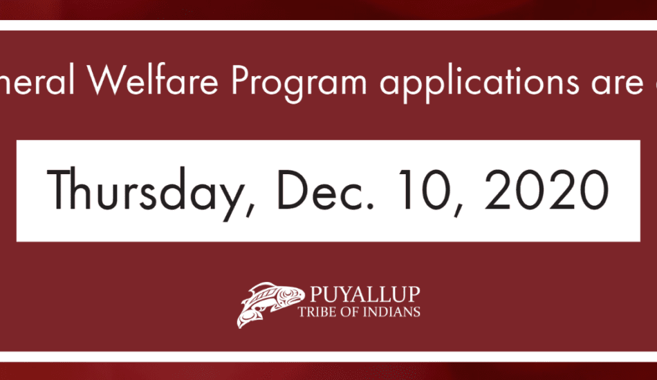 General Welfare Program Applications Due Dec. 10