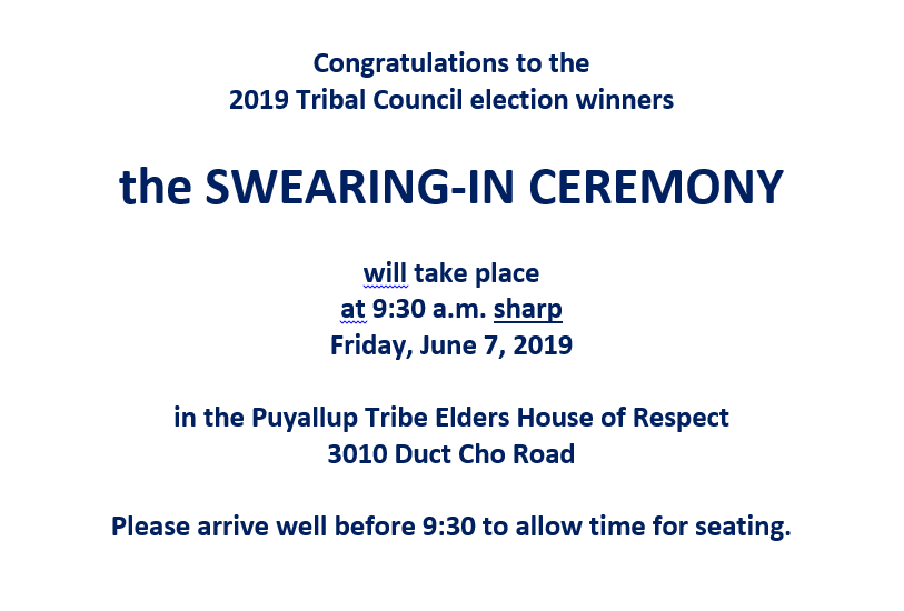 Tribal Council Swearing-In Ceremony Set for 9:30 a.m. Friday, June 7