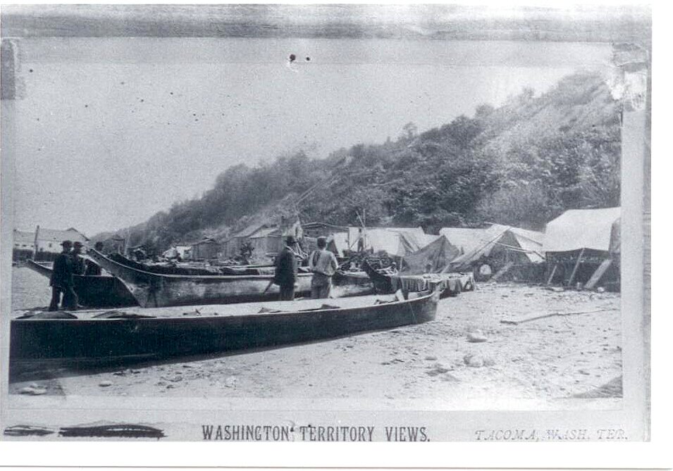 Old black and white photo of Washington territory views